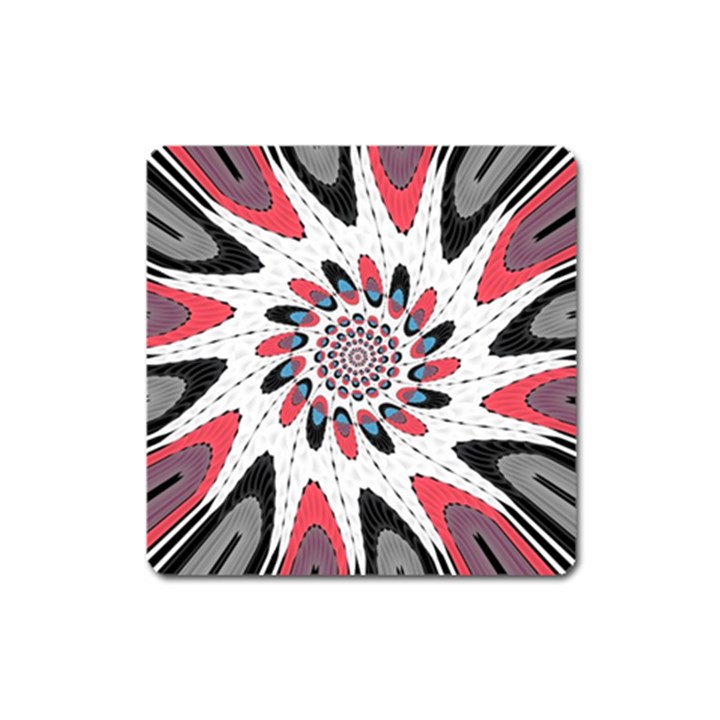 High Contrast Twirl Square Magnet