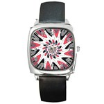 High Contrast Twirl Square Metal Watch Front