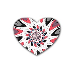 High Contrast Twirl Rubber Coaster (heart)  by linceazul