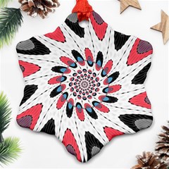 High Contrast Twirl Snowflake Ornament (two Sides) by linceazul