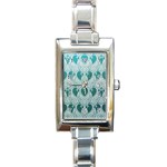 teal art nouvea Rectangle Italian Charm Watch Front