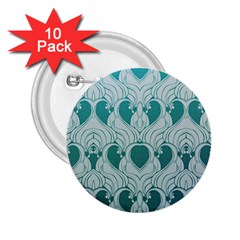 teal art nouvea 2.25  Buttons (10 pack) 