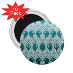 teal art nouvea 2.25  Magnets (10 pack) 