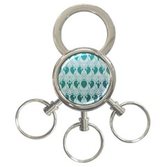 Teal Art Nouvea 3-ring Key Chains by NouveauDesign