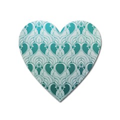 teal art nouvea Heart Magnet