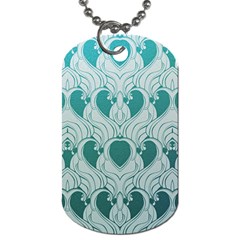 Teal Art Nouvea Dog Tag (two Sides) by NouveauDesign