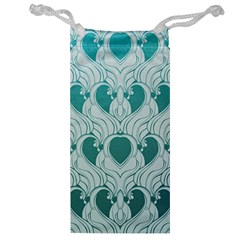 teal art nouvea Jewelry Bag