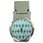 teal art nouvea Money Clip Watches Front