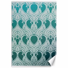 Teal Art Nouvea Canvas 12  X 18   by NouveauDesign