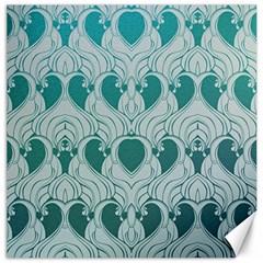 Teal Art Nouvea Canvas 16  X 16   by NouveauDesign