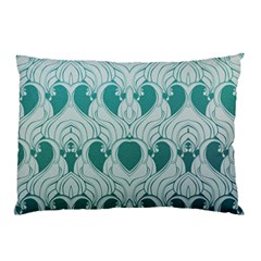 teal art nouvea Pillow Case