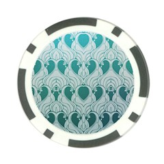 teal art nouvea Poker Chip Card Guard (10 pack)