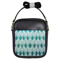 teal art nouvea Girls Sling Bags