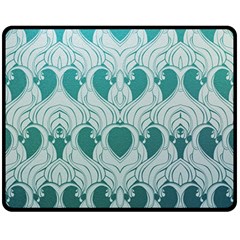 Teal Art Nouvea Fleece Blanket (medium)  by NouveauDesign