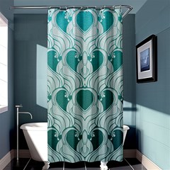 teal art nouvea Shower Curtain 36  x 72  (Stall) 