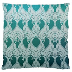 Teal Art Nouvea Large Cushion Case (one Side) by NouveauDesign