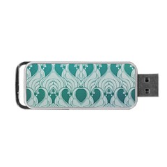 Teal Art Nouvea Portable Usb Flash (two Sides) by NouveauDesign