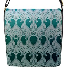 Teal Art Nouvea Flap Messenger Bag (s) by NouveauDesign