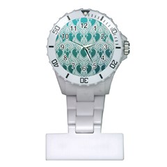 Teal Art Nouvea Plastic Nurses Watch by NouveauDesign