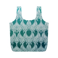 teal art nouvea Full Print Recycle Bags (M) 