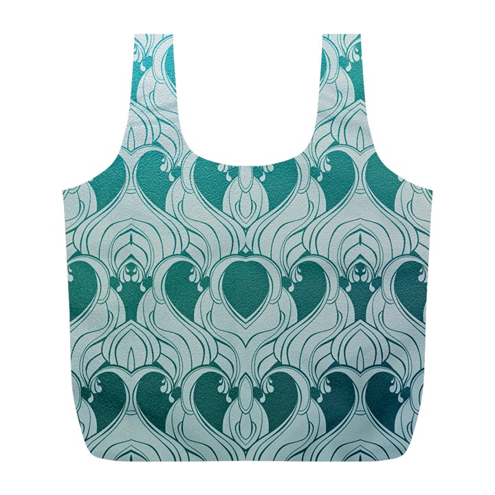 teal art nouvea Full Print Recycle Bags (L) 