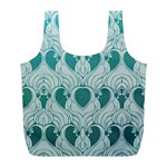 teal art nouvea Full Print Recycle Bags (L)  Back