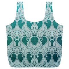 teal art nouvea Full Print Recycle Bags (L) 