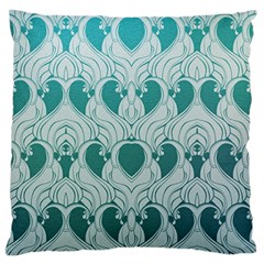 teal art nouvea Large Flano Cushion Case (One Side)