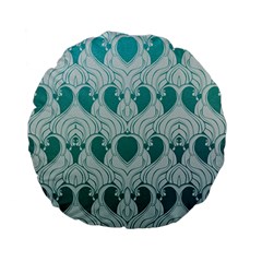 teal art nouvea Standard 15  Premium Flano Round Cushions