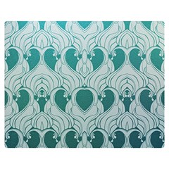 teal art nouvea Double Sided Flano Blanket (Medium) 