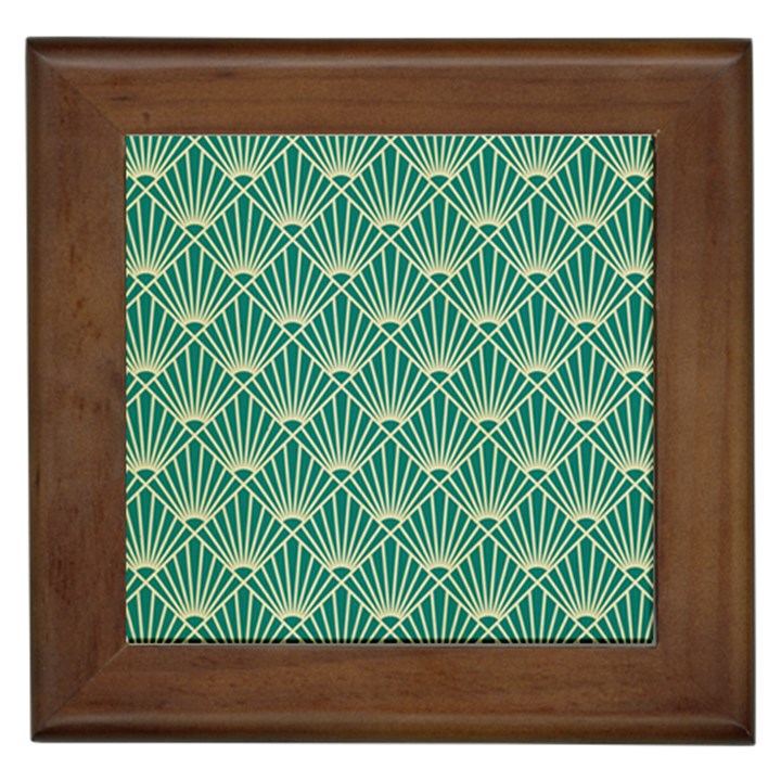 green fan  Framed Tiles