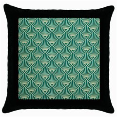 Green Fan  Throw Pillow Case (black) by NouveauDesign