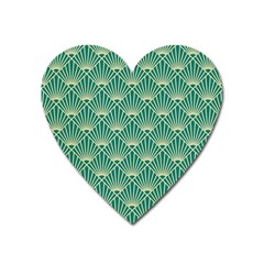 Green Fan  Heart Magnet by NouveauDesign