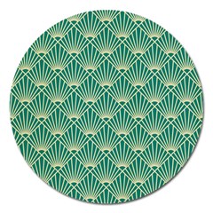 Green Fan  Magnet 5  (round) by NouveauDesign