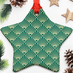 Green Fan  Star Ornament (two Sides) by NouveauDesign