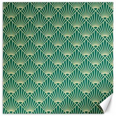 Green Fan  Canvas 12  X 12   by NouveauDesign