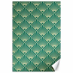 Green Fan  Canvas 12  X 18   by NouveauDesign