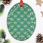 green fan  Oval Filigree Ornament (Two Sides) Back