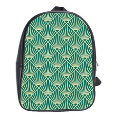 Green Fan  School Bag (xl) by NouveauDesign