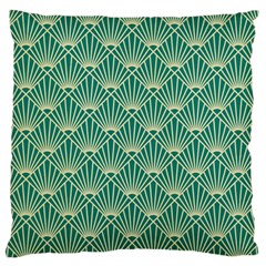 Green Fan  Large Flano Cushion Case (one Side) by NouveauDesign