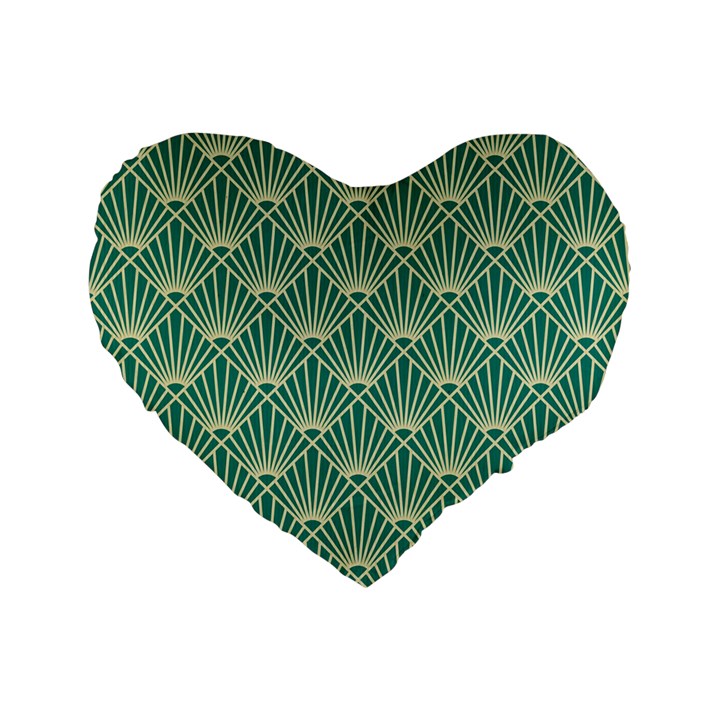 green fan  Standard 16  Premium Flano Heart Shape Cushions