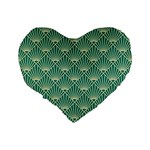 green fan  Standard 16  Premium Flano Heart Shape Cushions Back