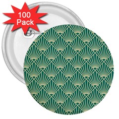 Green Fan  3  Buttons (100 Pack)  by NouveauDesign