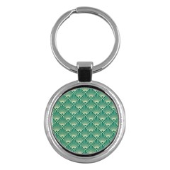 Green Fan  Key Chains (round) 