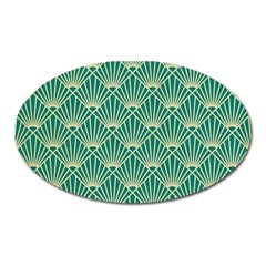 Green Fan  Oval Magnet by NouveauDesign