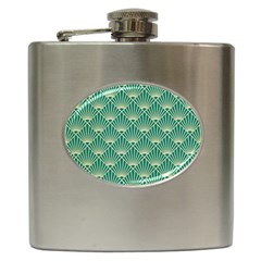 Green Fan  Hip Flask (6 Oz) by NouveauDesign