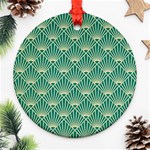 green fan  Round Ornament (Two Sides) Front