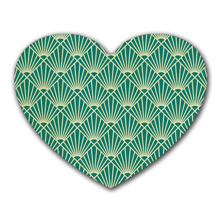 green fan  Heart Mousepads