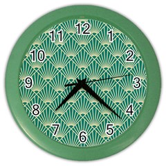 Green Fan  Color Wall Clocks by NouveauDesign