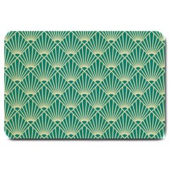 Green Fan  Large Doormat  by NouveauDesign